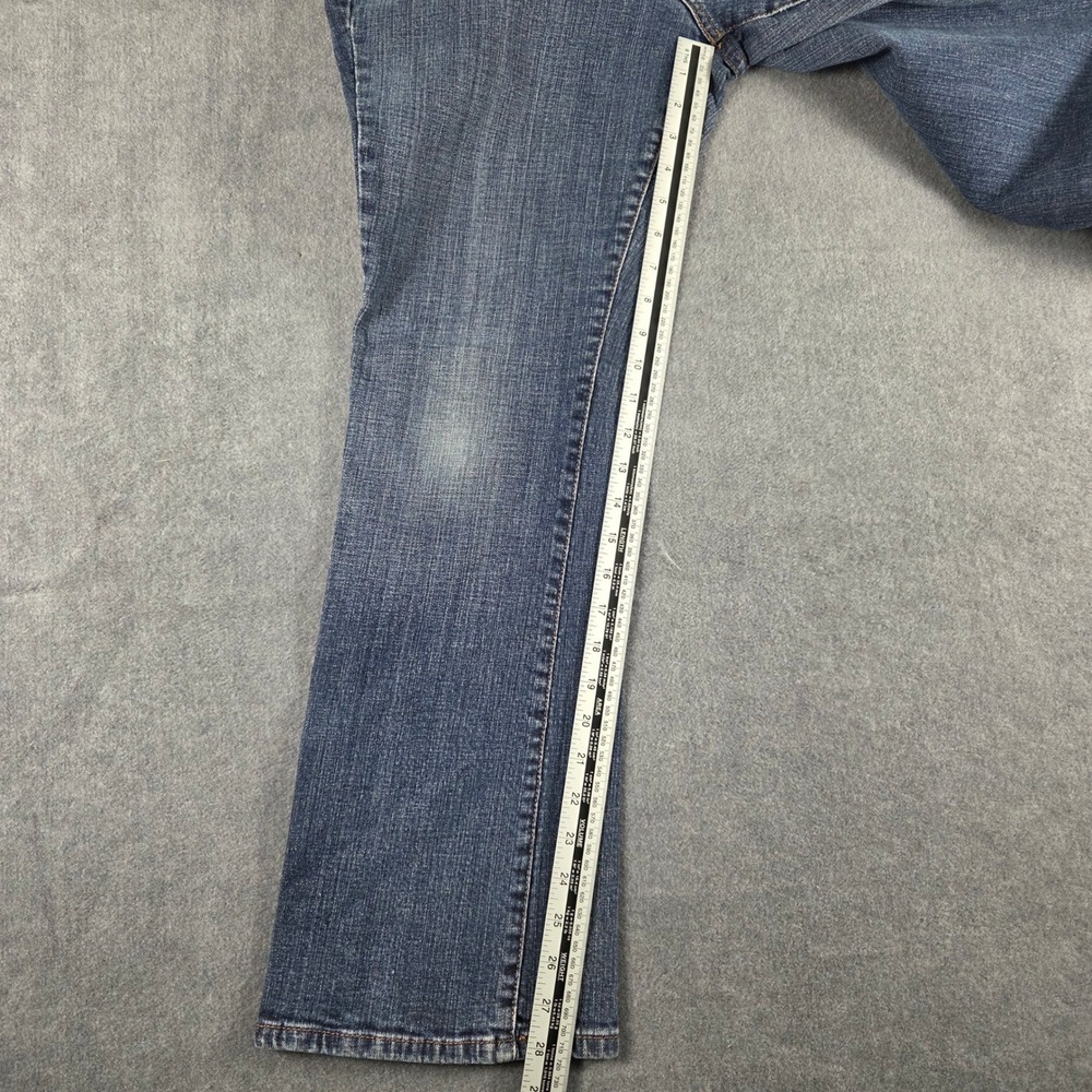 Levis 515 Bootcut Jeans Womens14 S/C Blue Stretch Denim Dark Wash Mid Rise Flare - Picture 7 of 16